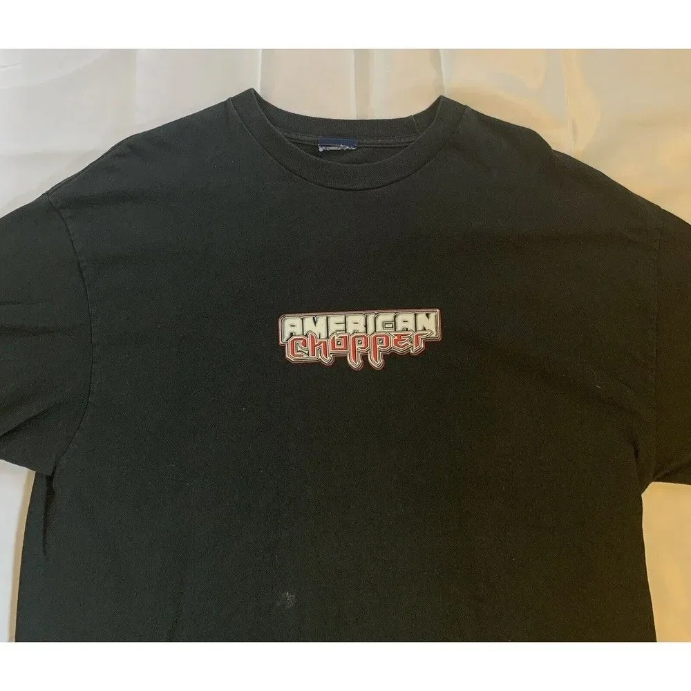 Nascar American Chopper Men's Black Racing Double Sided Shirt